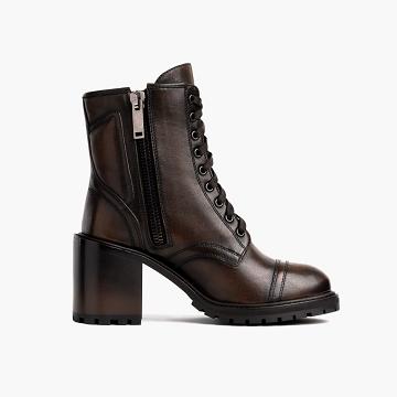 Thursday Boots Boots Rebel Leren Hoge Hakken Dames Bruin | NL18XYU