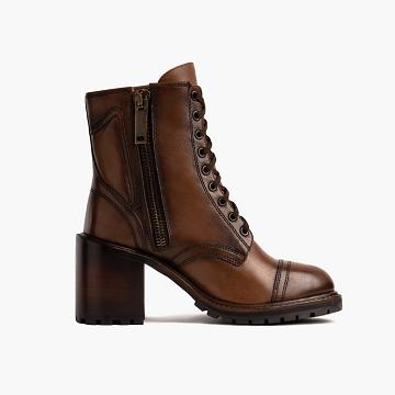 Thursday Boots Boots Rebel Leren Hoge Hakken Dames Bruin | NL190TCE