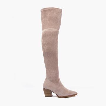 Thursday Boots Boots Tempest Suede Hoge Hakken Dames Roze Bruin | NL186OKI