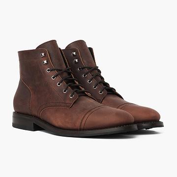Thursday Boots Captain Leren Arizona Suede Veterlaarzen Heren Bruin | NL49HAP