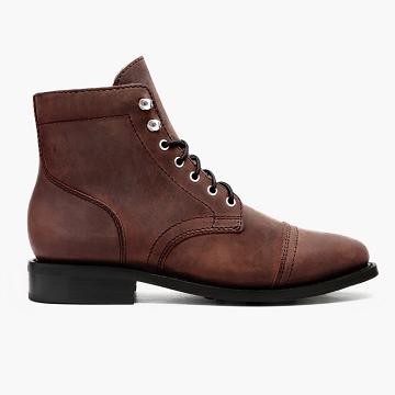 Thursday Boots Captain Leren Arizona Veterlaarzen Dames Bruin | NL182DFM