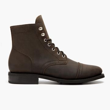 Thursday Boots Captain Leren Klassieke Veterlaarzen Dames Bruin | NL180GSO