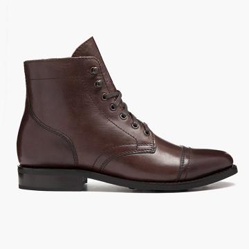 Thursday Boots Captain Leren Klassieke Veterlaarzen Dames Koffie | NL181FDN