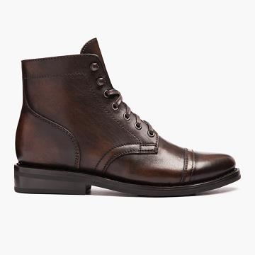 Thursday Boots Captain Leren Rugged & Resilient Veterlaarzen Dames Koffie | NL179HAP
