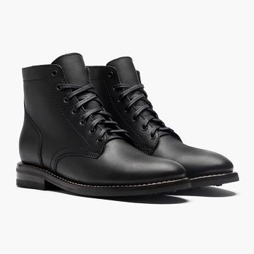 Thursday Boots President Leren Veterlaarzen Heren Zwart | NL403MQZ