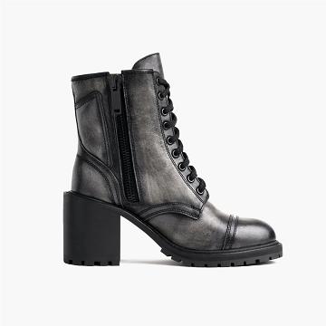 Thursday Boots Rebel Leren Veterlaarzen Dames Grijs | NL171BEX
